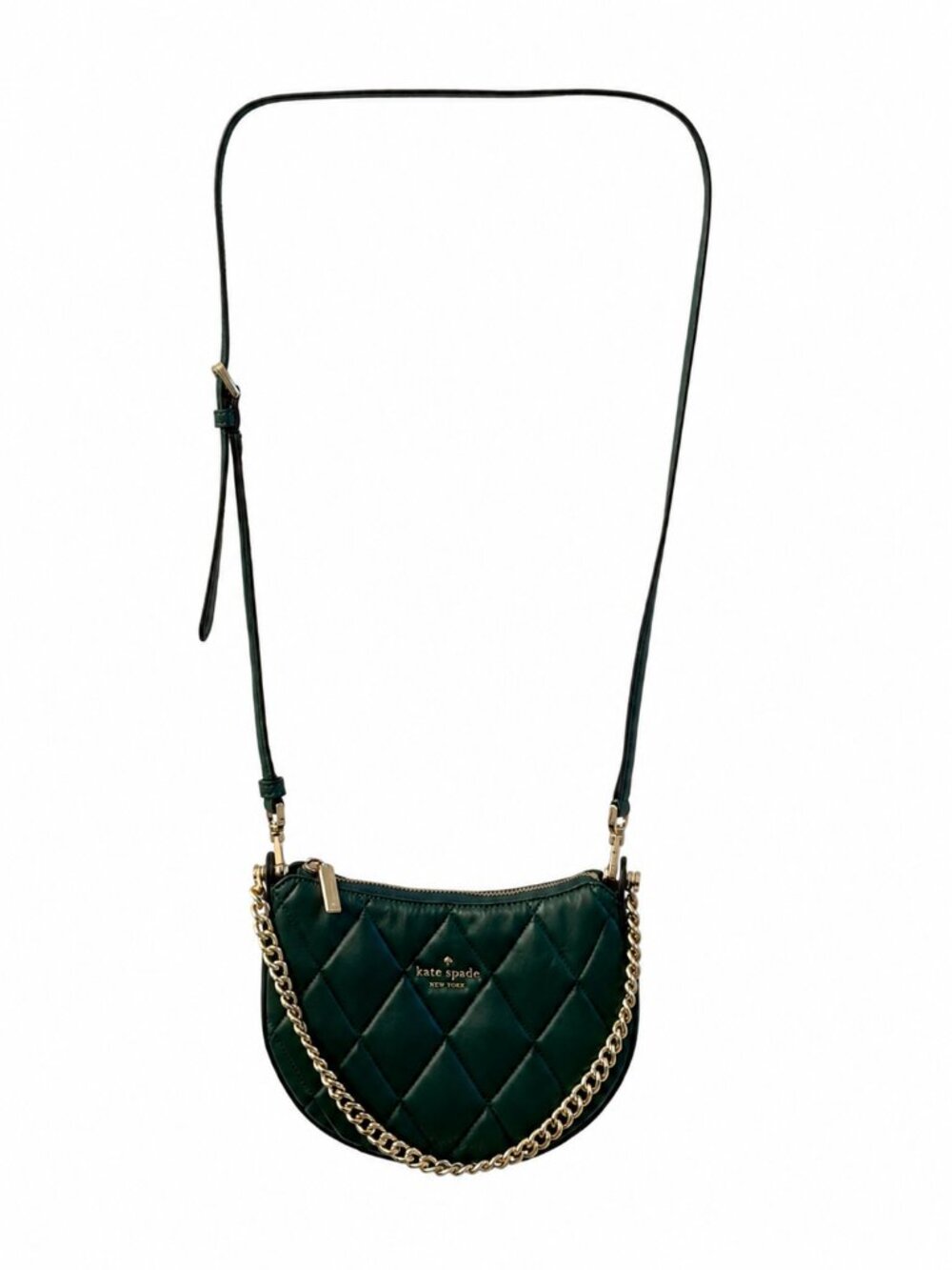 Kate Spade New York Emerald Green Quilted Chain Shoulder Bag